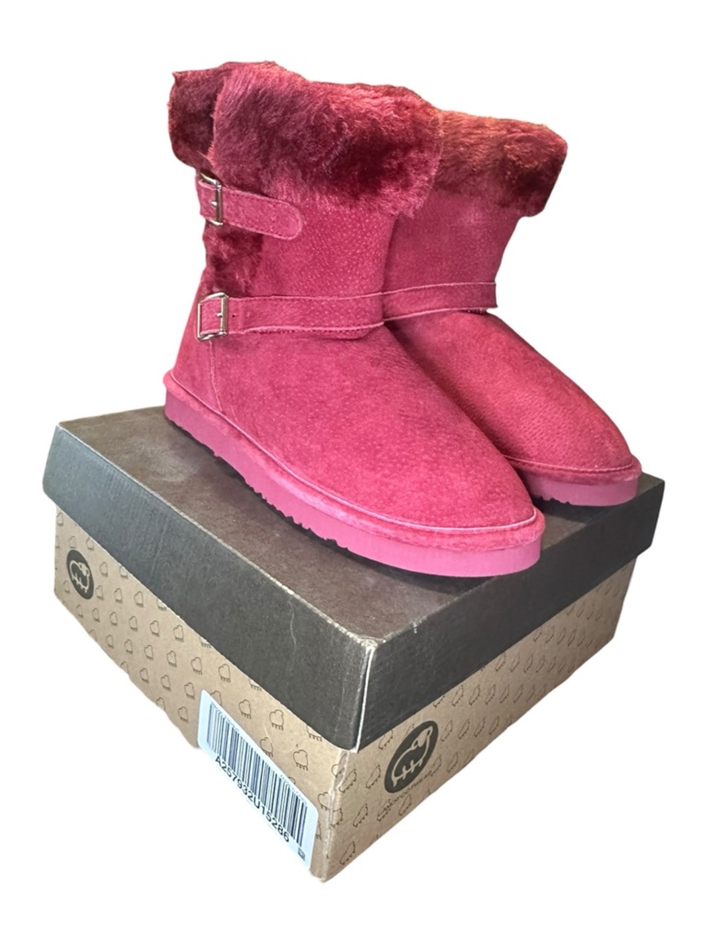 Lamo Suede Faux-Fur Ankle Boots NWT